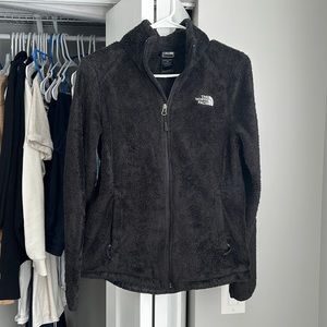 North Face Black Fuzzy Fleece, worn